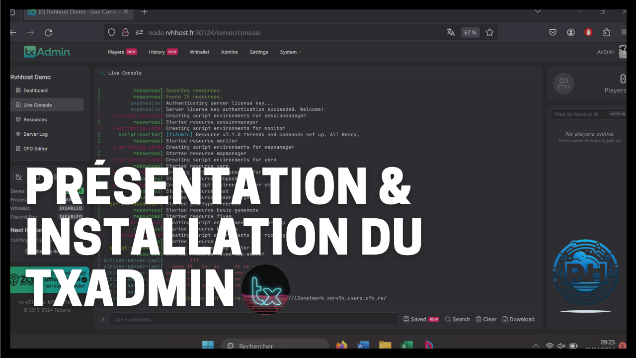 Tutoriel TxAdmin pour administrer un serveur FiveM – aperçu vidéo